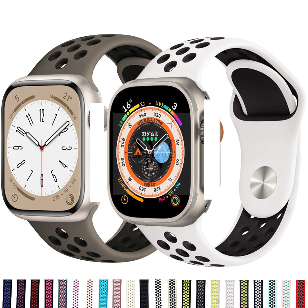 Pulseira de Silicone Esportiva compatível Apple Watch 8/7/6/5/4/3/2/1 ultra 38 40 41 42 44 45 49mm NÃO INCLUI RELOGIO