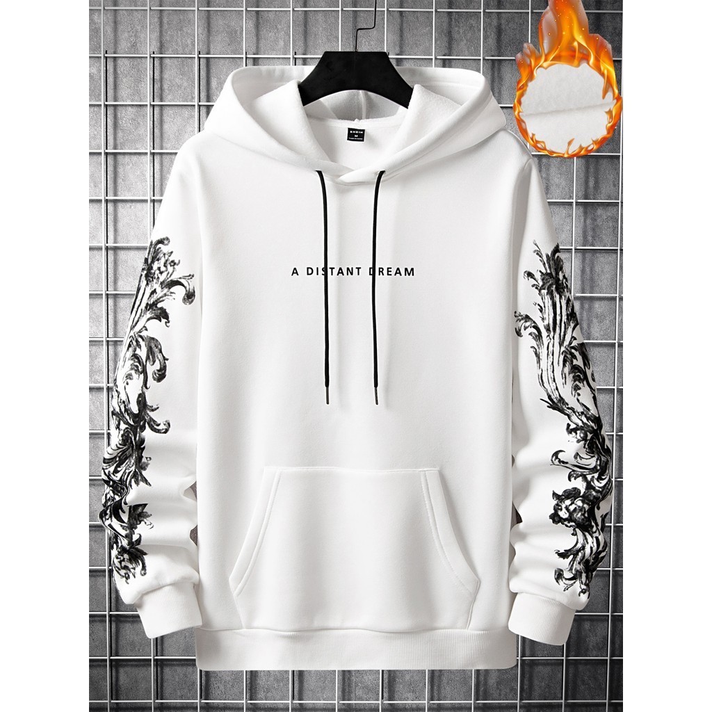 Moletom Canguru Streetwear Estampado Flores Distant Dream Flanelado Inverno Lançamento