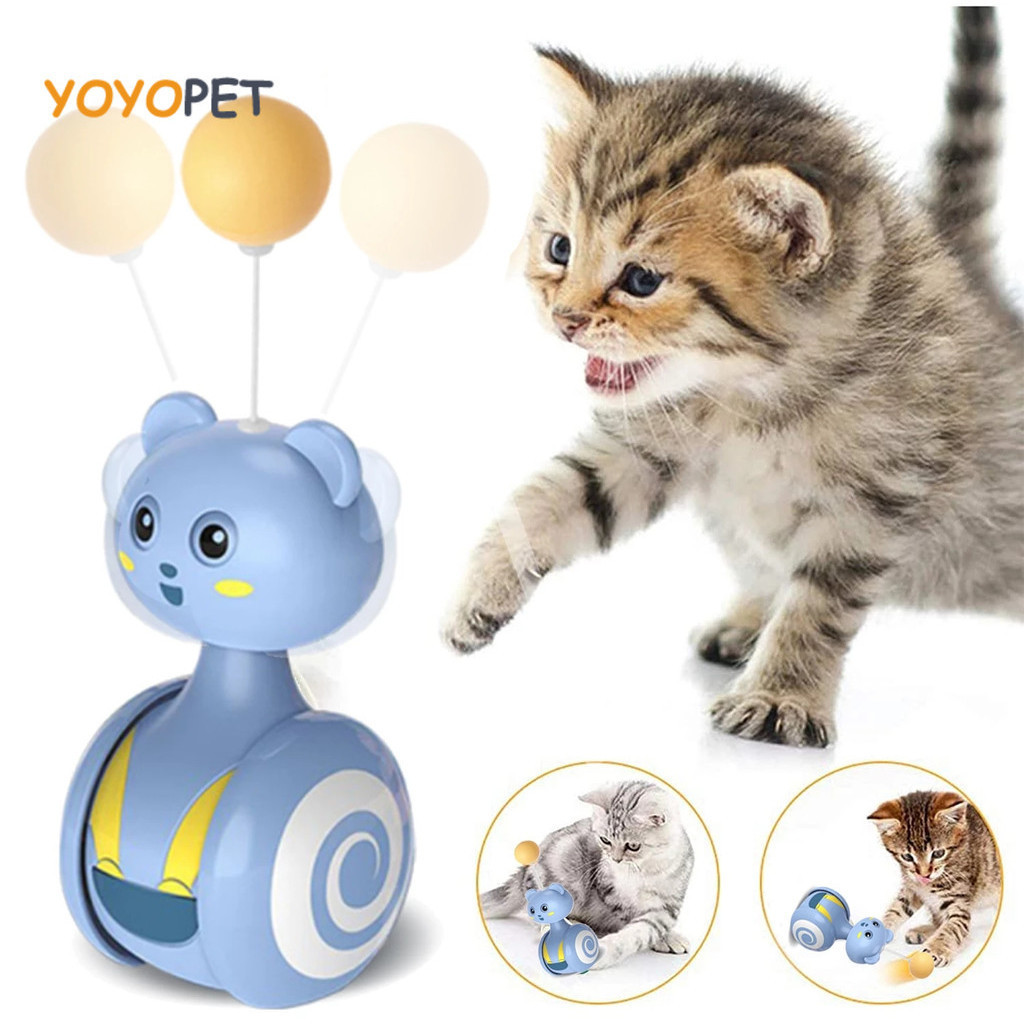 Brinquedo De Balanço Automático Tumbler Para Gatos Engraçado Carros Interativo Com Acessórios De Bola De Pena