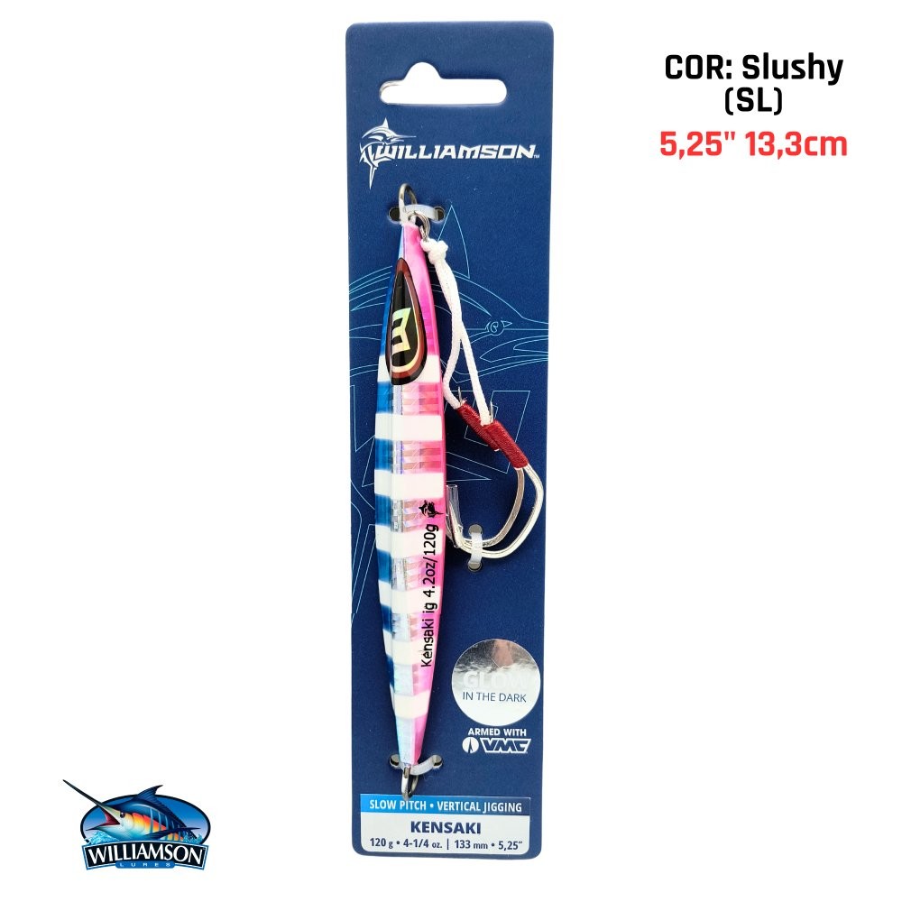 Isca Williamson Slow Jig Kensaki 5,25" 13,3cm - 120g c/ Suporte Hook Slushy (SL)