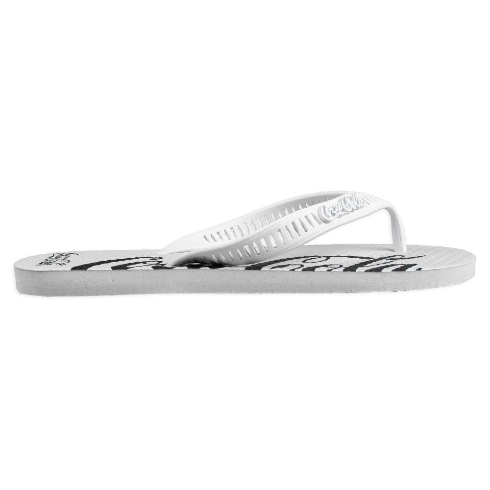 Chinelo Coca Cola Spencerian Crop 2 Borracha Unissex Branco