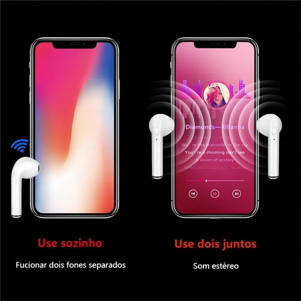 Fone Sem Fio i7 mini Tws Bluetooth Para Celular Com Microfone. ALTA QUALIDADE HD MEGA OFERTA  Merlin Store