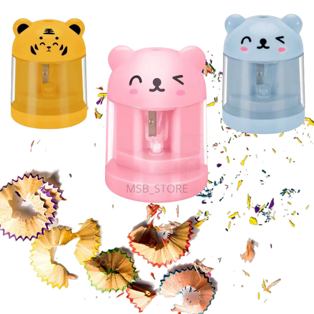 Apontador Lápis Mesa Elétrico A Pilha Bichinhos Infantil em Oferta na Shopee