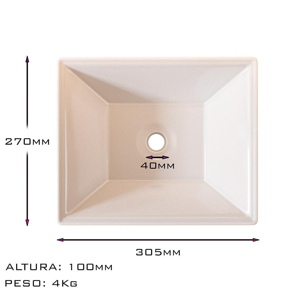 * * Cuba Banheiro de Sobrepor Esmeralda 30,5x27cm Branca Mármore Sintético Lavabo Movelove · foto 2