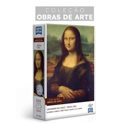 QUEBRA CABEÇA A MONALISA LEONARDO DA VINCI 500 PEÇAS NANO TOYSTER COLEÇÃO OBRAS ARTE MONTAR PUZZLE