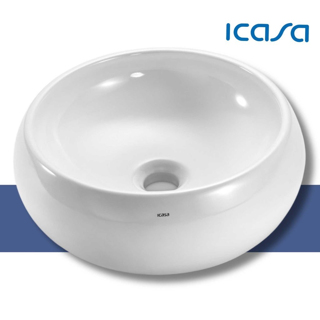 Cuba de Apoio Louça Cerâmica Premium Redonda Branca Cerâmica 36cm Icasa