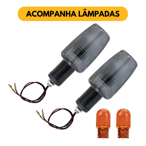 Par de Pisca Seta Universal Titan Fan 125/150 - 2000 A 2013 Fumê Claro em Oferta na Shopee