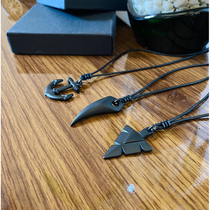 Exclusivo Colar Masculino Cordão Preto Pingente de Metal ajustável Âncora Moda Masculina Top  Pai Namorado