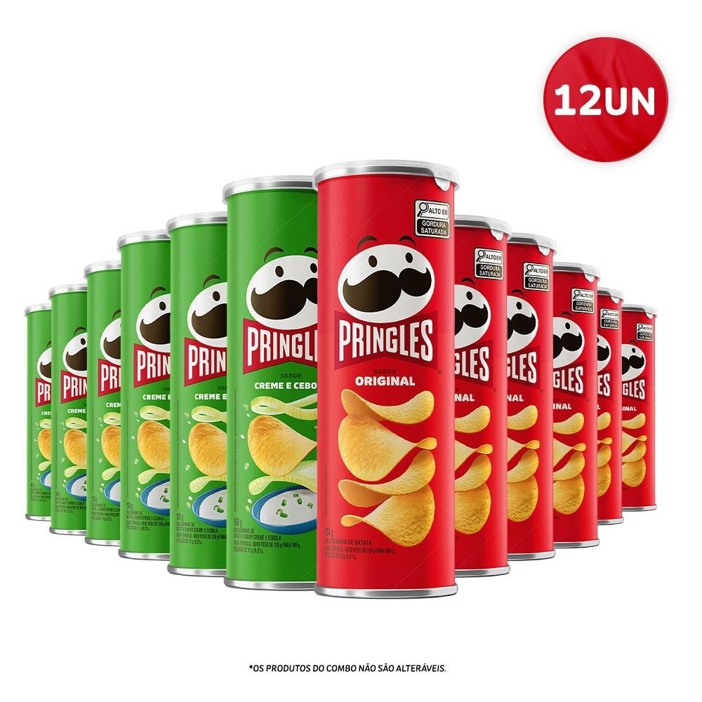 Kit Batata  Pringles® Original E Creme E Cebola 12 Unidades - Food & Beverages