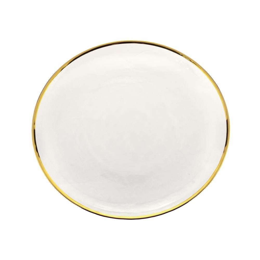Prato Raso Wolff de Cristal Dourado Agate 26cm em Oferta na Shopee
