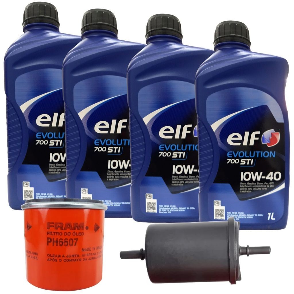 Kit Revisão 4 Litros Óleo Elf 10W40 Semissintético 1 Filtro Óleo 1 Filtro Combustível Clio Kangoo Symbol Motor 1.0 Todos em Oferta na Shopee