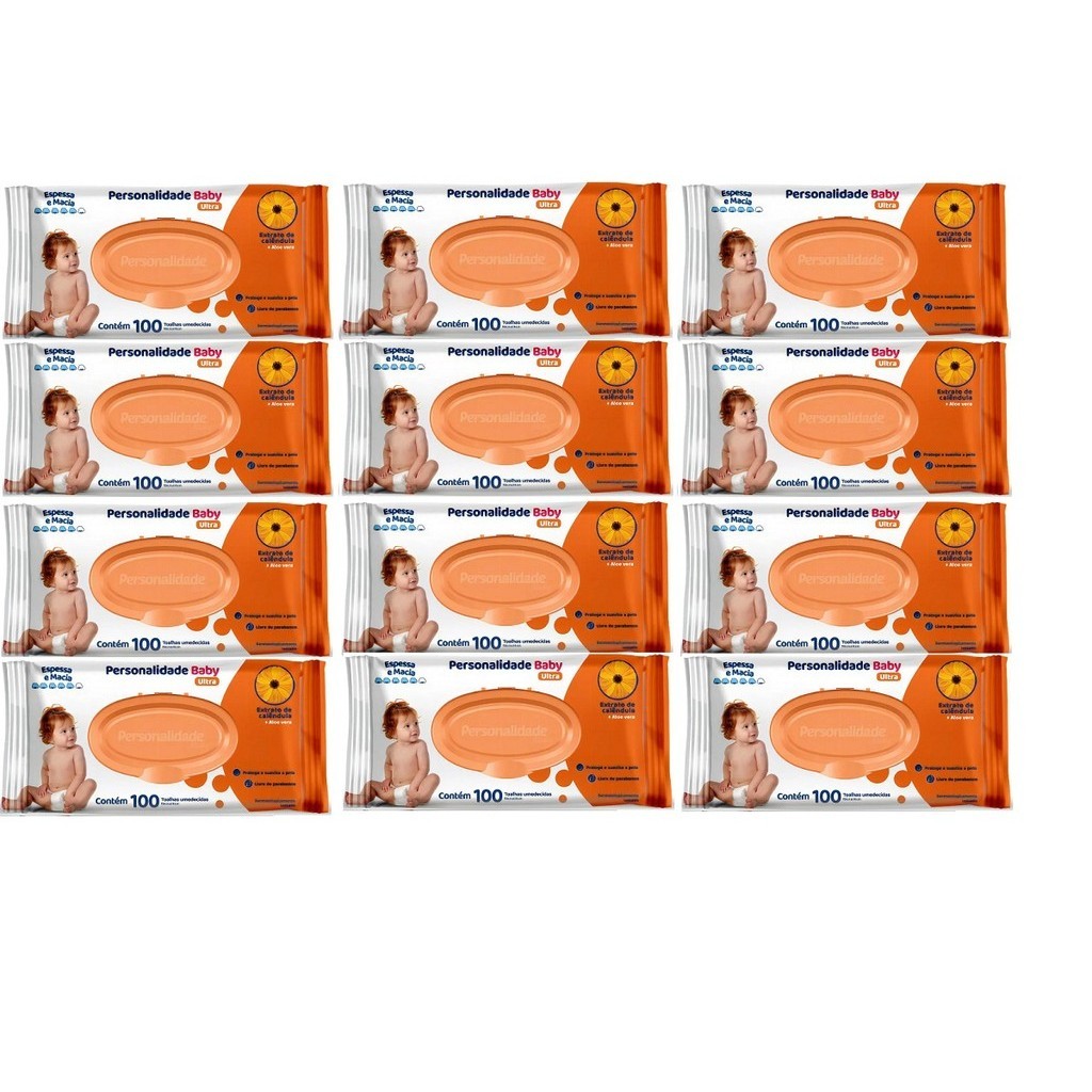 Kit 12 Toalha Ume. Personalidade Baby Ultra 100Un - Eurofral