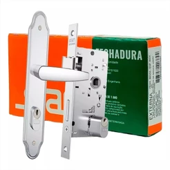 Fechadura Externa Larga Stam 803/33 Em Inox Prateada