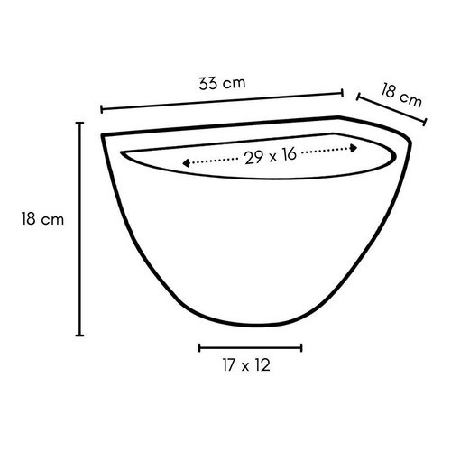 Kit 10 Vasos de Parede Marrom para Jardim Vertical 18x33