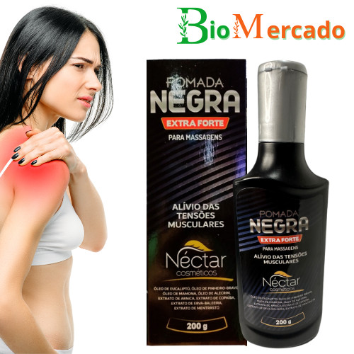 Kit 3 Unidades Pomada Negra Néctar Extraforte Massageadora 200g - Natural Original