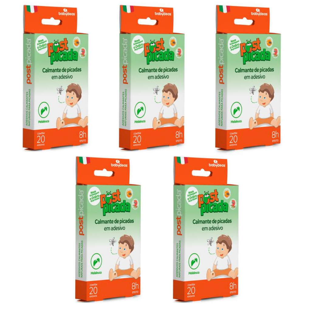 Kit 5 Post Picada Adesivo Calmante Picada Coceira Pernilongo