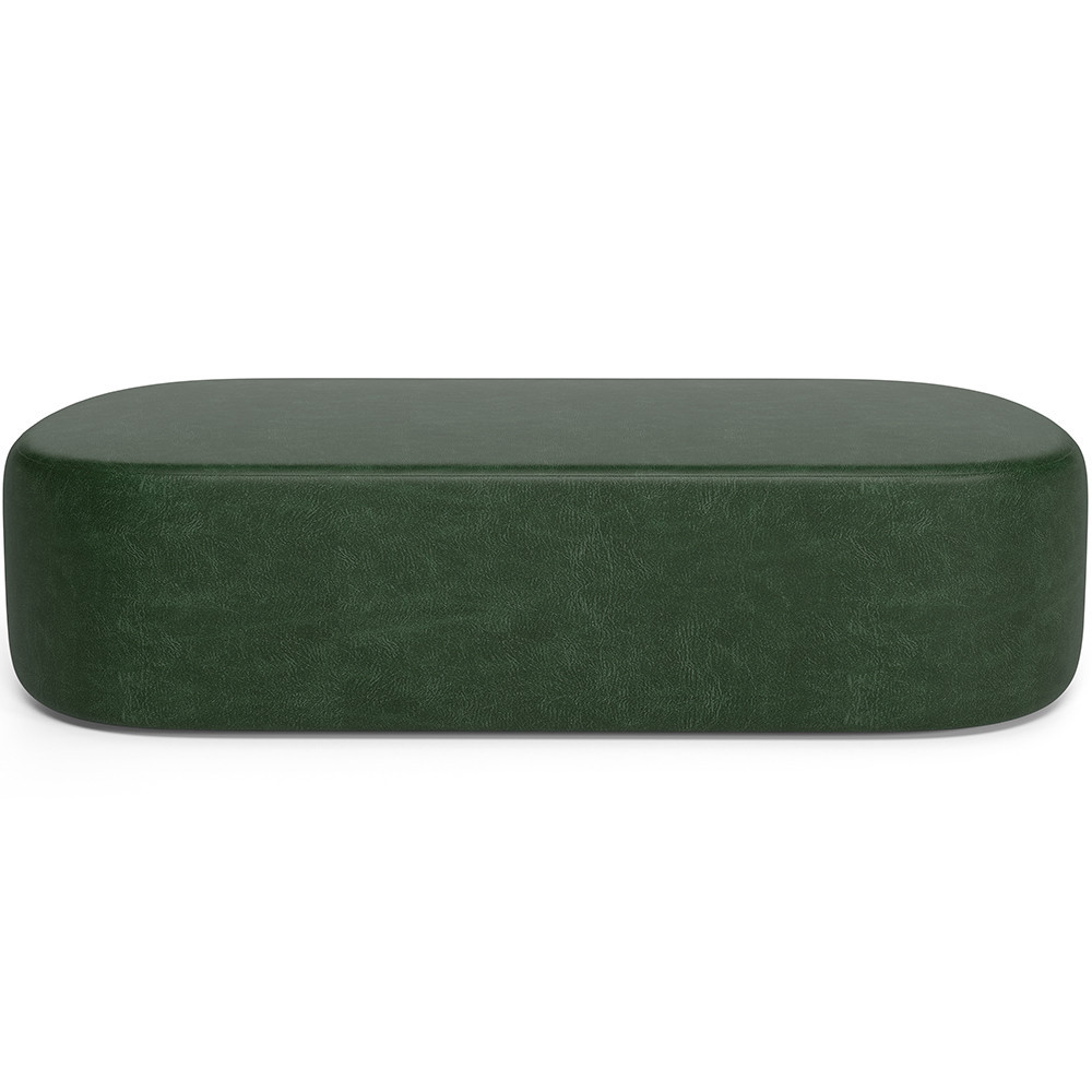 Detalhes do Puff Decorativo Orgânico Para Living Quarto 195cm Doha W01 Couríssimo Verde Musgo - Lyam Decor