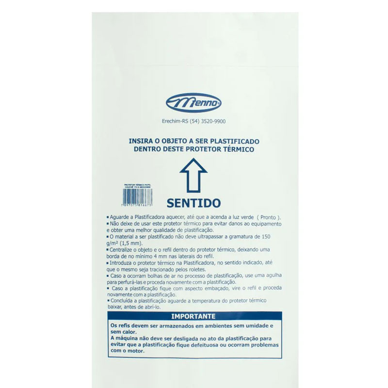 Protetor térmico papel couchê 360x230mm 170g Menno - Stationery