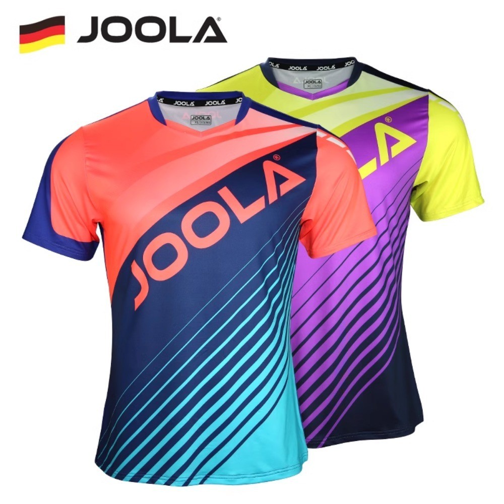 Original JOOLA Roupa De Tênis De Mesa 2024 Novo Profissional De Ping-pong Homens Mulheres Manga Curta Camiseta Esportiva Sem Gola Respirável De Secagem Rápida Jersey 3205