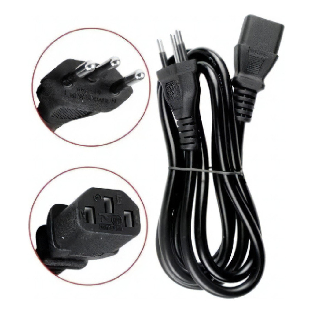 Kit 10 Cabo Força 1,8 metros Energia Pc Atx Monitor Cpu Ac Bivolt