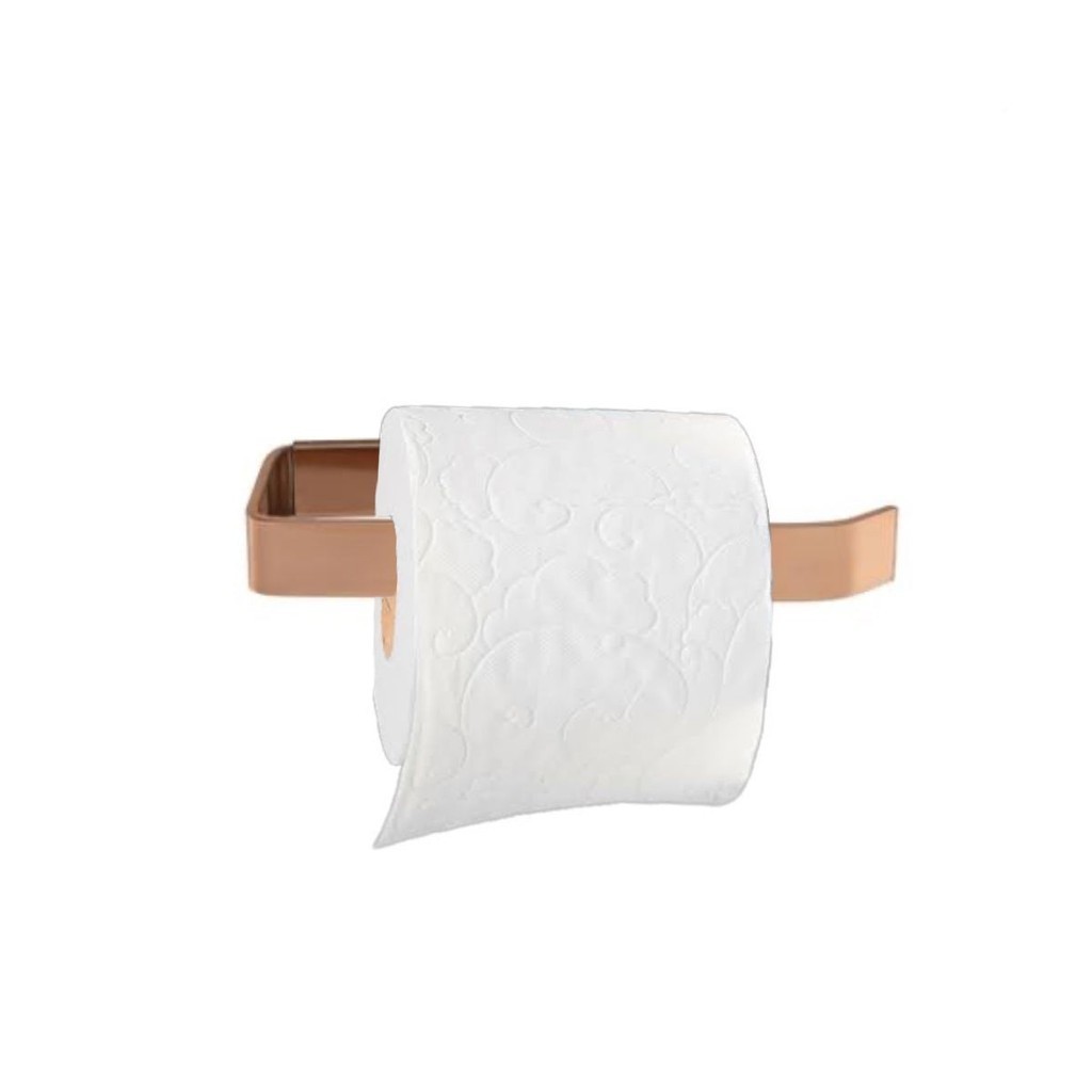 papeleira para banheiro porta papel higienico chapa metal rose gold