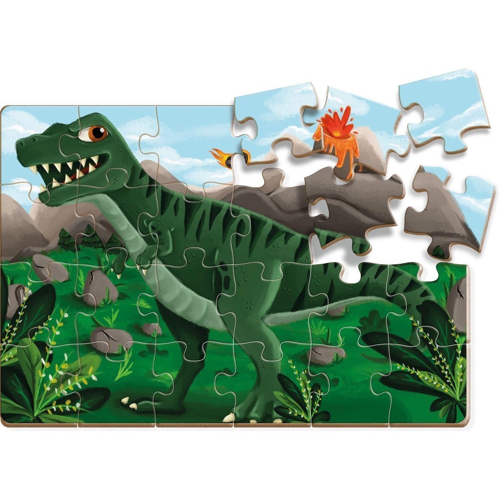 Quebra-Cabeça Dinossauros 24 Peças - Brincadeira de Criança em Oferta na Shopee