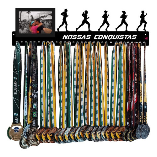 Porta Medalhas Corrida Casal Porta Retrato 61cm Comprimento em Oferta na Shopee