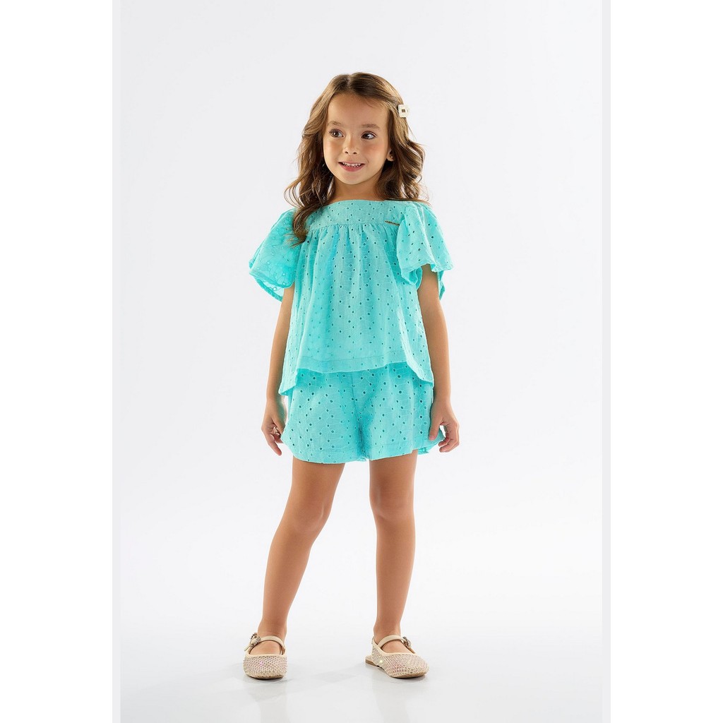 Conjunto Infantil para Menina com Bata e Short Forrado Up Baby - Baby & Kids Fashion