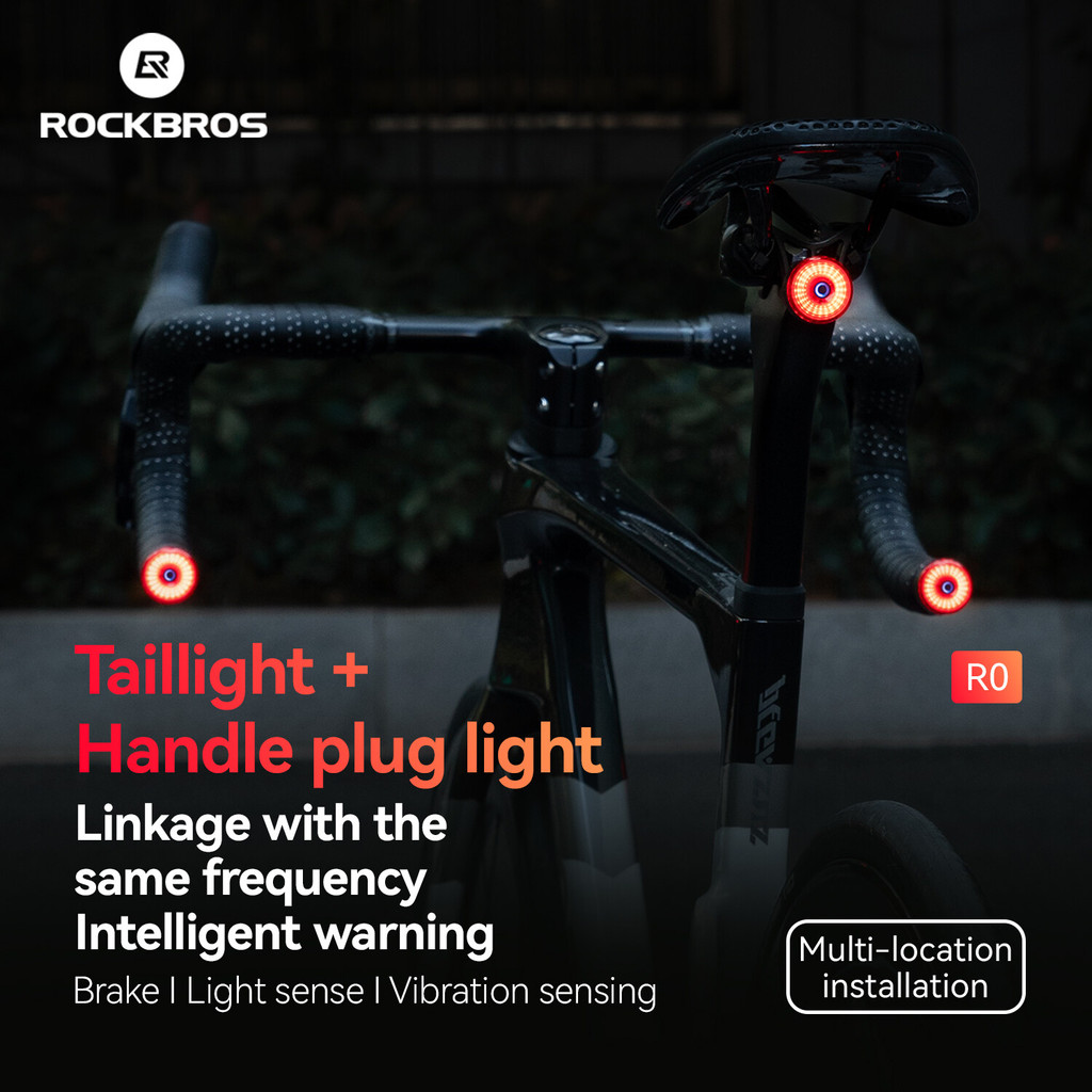 ROCKBROS Bicicleta Lanterna Traseira Lidar Com Plug Luz Equipe Ciclismo Sincronizado Inteligente Sensor De Freio Da