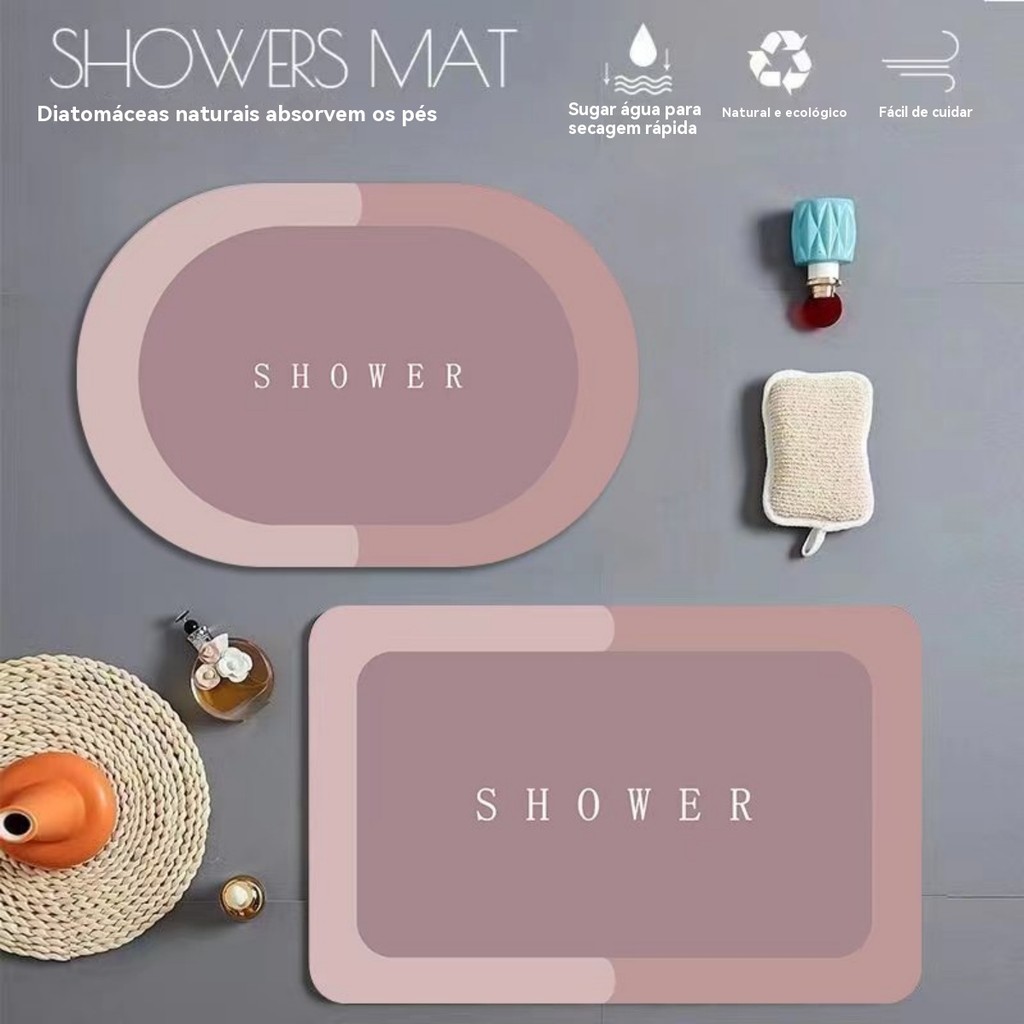 Kit2 Tapete antiderrapante de alta absorção para banheiro yobel em Oferta na Shopee