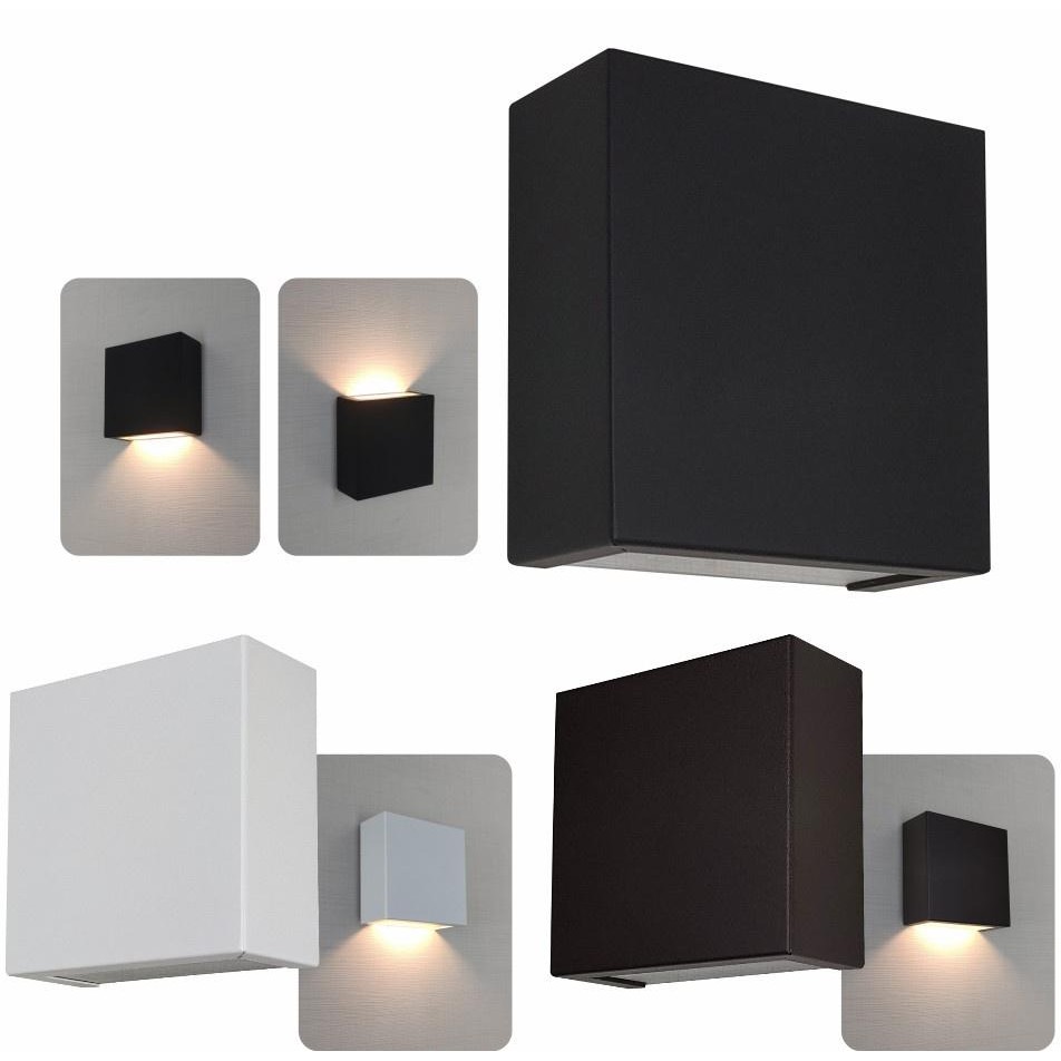 Kit 6 Arandela Efeito Parede Slim Externa 1 Facho 11cm Led Luminaria Muro Interno Decoração Friso