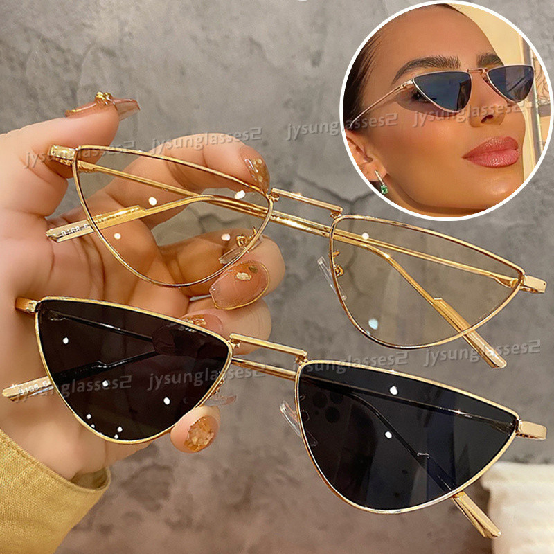 Novo Clássico Pequeno Quadro Olho De Gato Óculos De Sol Para Mulheres Homens Europa América Moda Retro INS Estilo Metal em Oferta na Shopee