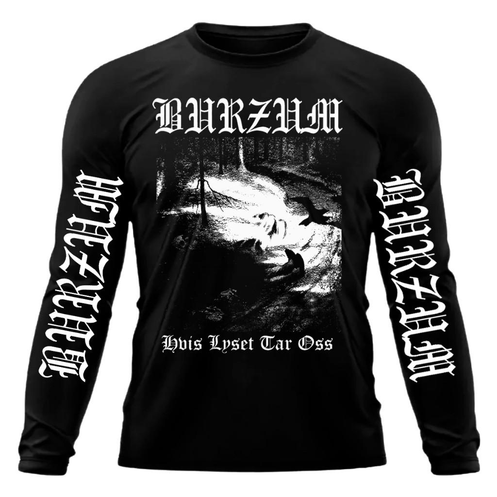 Camiseta Burzum Hvis Lyset Tar Oss Manga Longa. Camiseta Banda Black Metal Burzum
