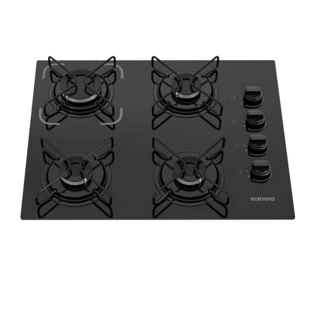 Detalhes do Cooktop 4 Bocas Itatiaia Essencial Vidro Temperado Gás 4Q Preto Bivolt - 3700000192