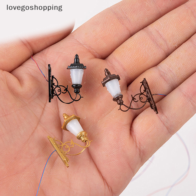 [lovego] 1 : 87 Luz De Parede Miniatura De Poste De Lâmpada LED Modelo DIY Micro Landscape Architectural BR