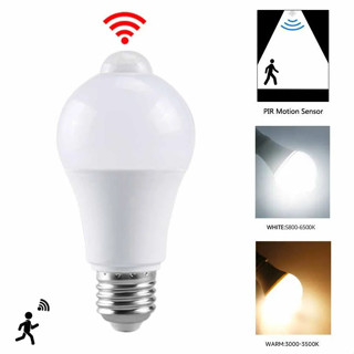 Lâmpada LED Motion Sensor com sensor PIR, 12W luz noturna para varanda, escadas, garagem, luzes de segurança, Auto ON, OFF