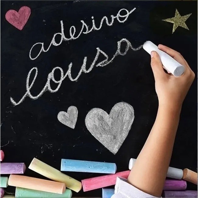 Adesivo Lousa Quadro Negro - Preto Fosco 3m x 45cm