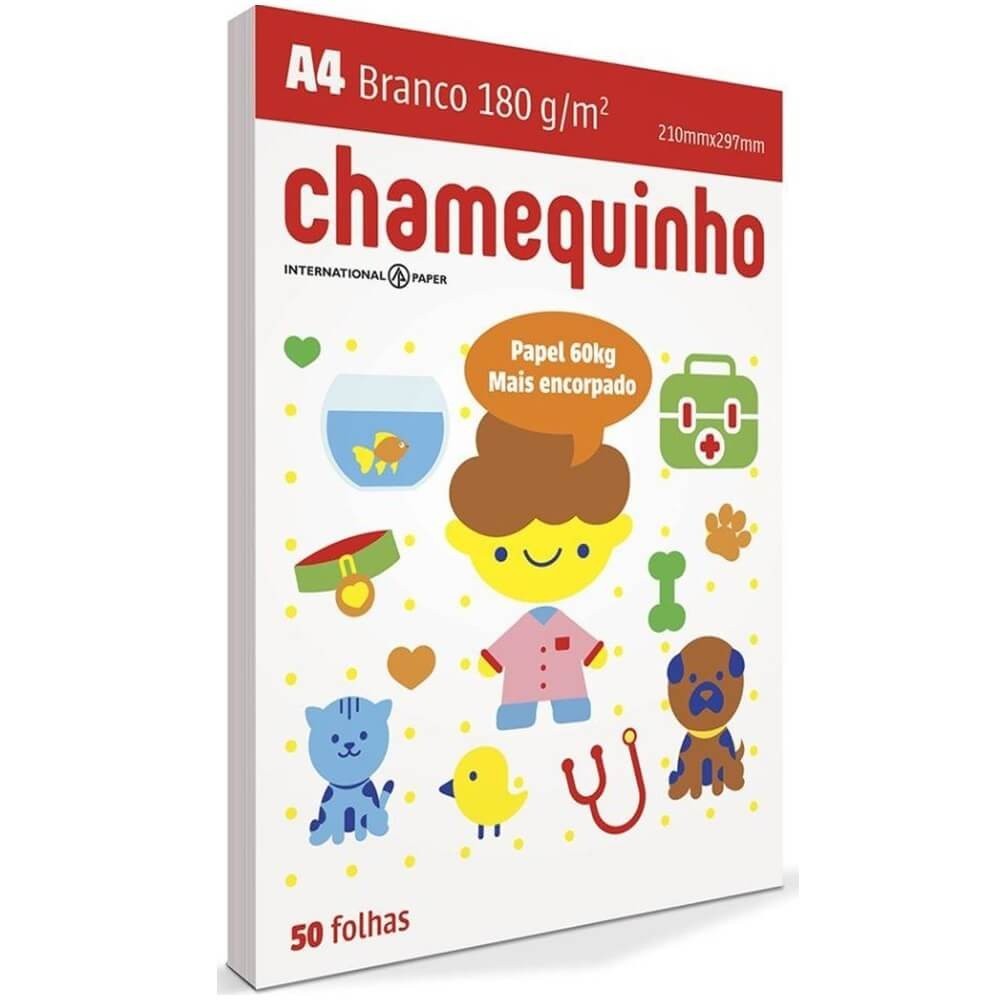 Papel Sulfite A4 Branco 180g Com 50 Folhas - Chamequinho