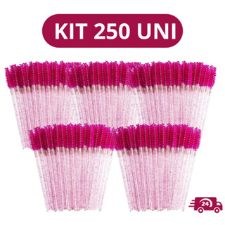 Kit 250 Escovinhas De Cílios Sobrancelha Glitter Extensão e Alongamento Descartável em Oferta na Shopee