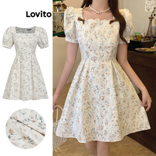 Lovito Vestido Casual Ditsy Floral De Renda Padrão Para Mulheres L76AD185