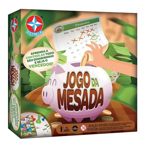 Jogo Da Mesada - Estrela Original Educativo Tabuleiro Jogo Ensina criança sobre finanças poupança guardar dinheiro jogo brinquedo