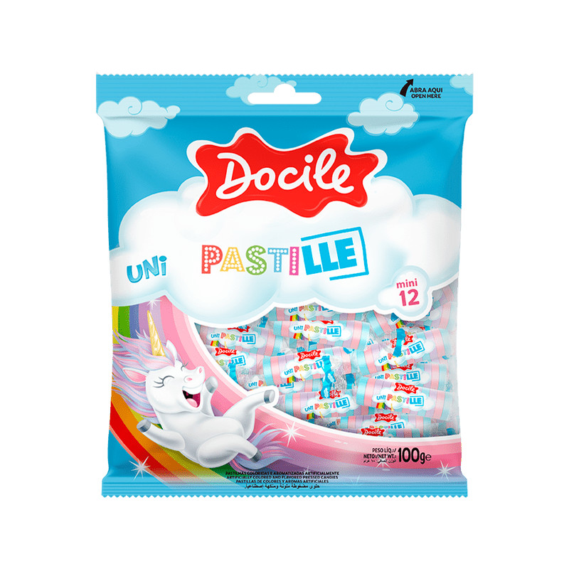 Docile Pastilha Mini 12 Unicornio 100g