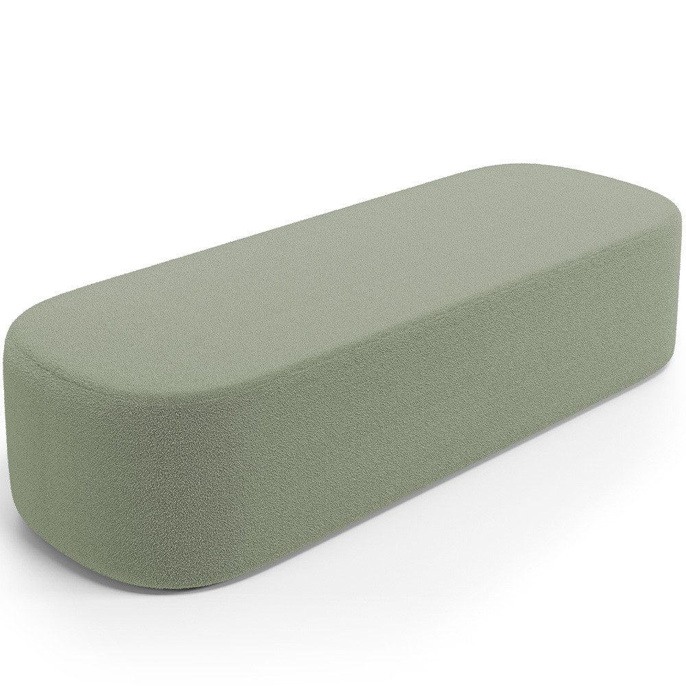 Puff Decorativo Orgânico Para Living Quarto 195cm Doha W01 Bouclê Oliva - Lyam Decor - Home & Living