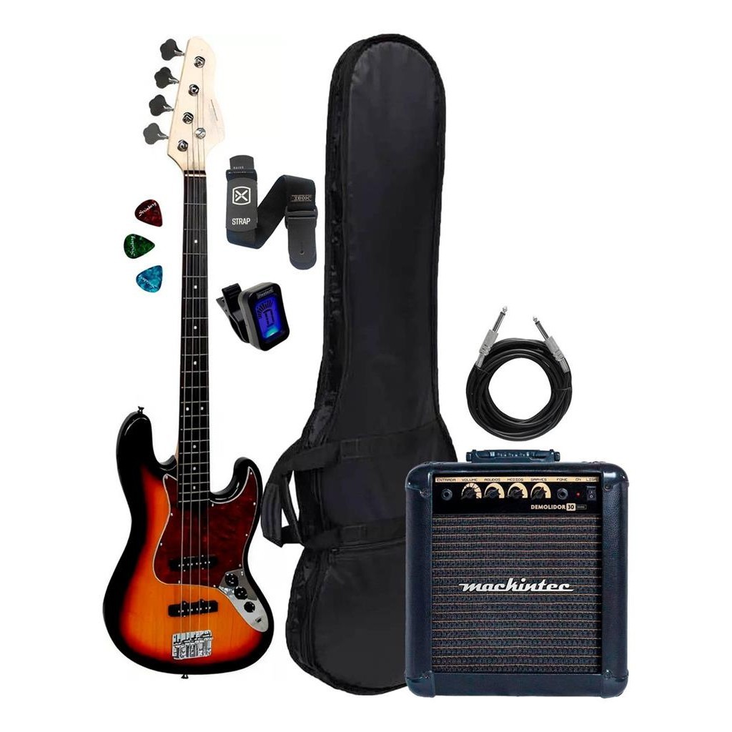 Contrabaixo 4c Giannini Gb100 3ts/tt Sunburst-kit/acessorios