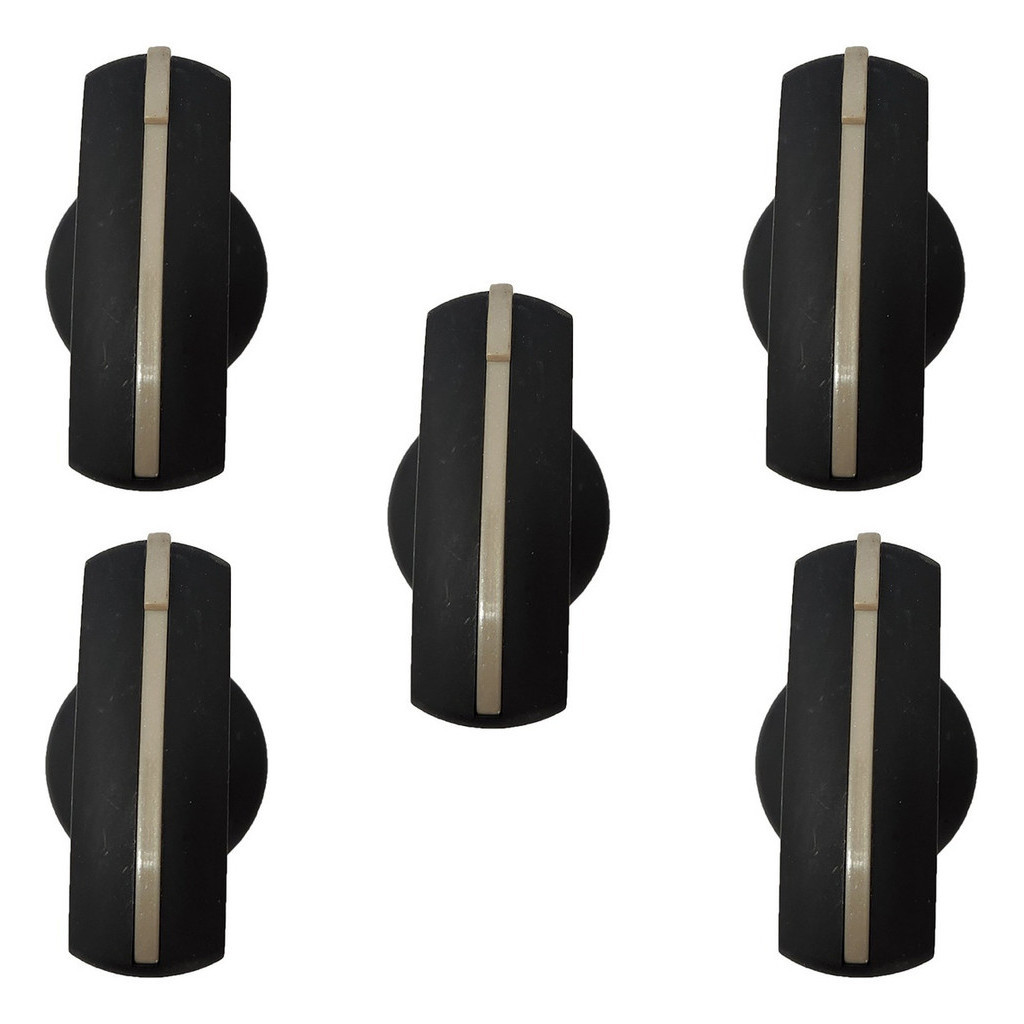 Botão Cooktop Continental Mabe Ge Haste Curta Preto 5 Und