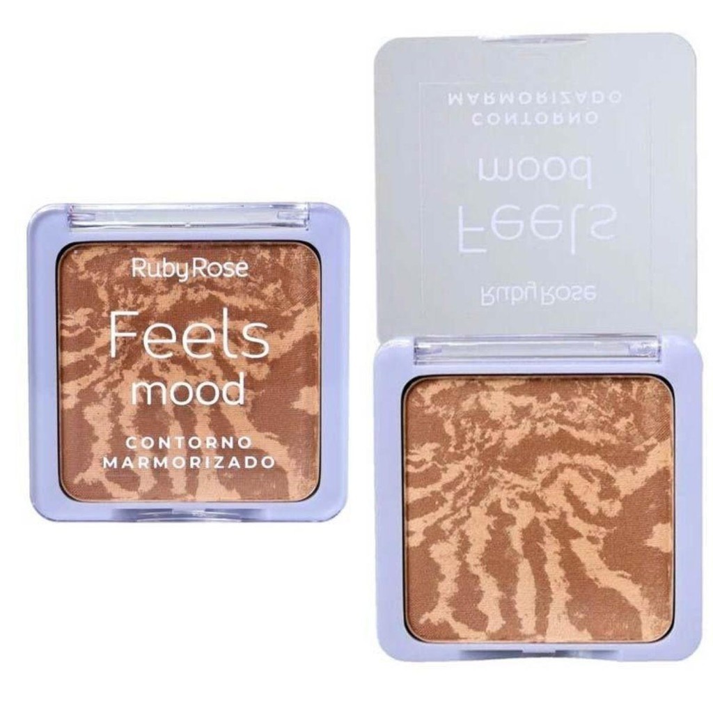 Paleta de Bronzer Blush e Iluminador Ruby Rose Feels Mood 14.9g Hb-7528
