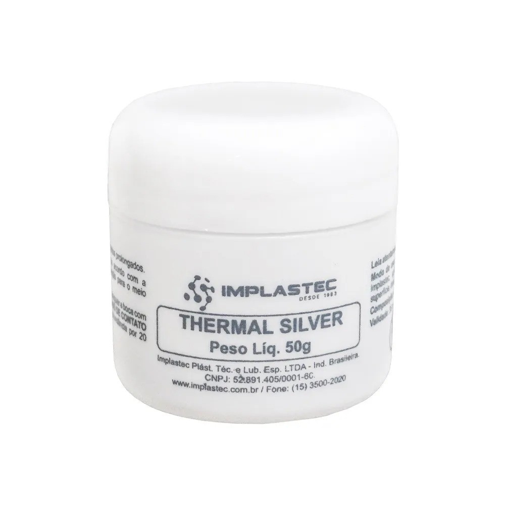 Pasta Térmica 1.6 W/m.K Implastec Thermal Silver Pote 50g