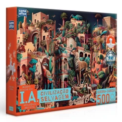 QUEBRA CABEÇA IA CIVILIZAÇÃO SELVAGEM 500 PEÇAS TOYSTER PUZZLE INTELIGÊNCIA ARTIFICIAL ANIMAIS GAME OFFICE BRINQUEDOS
