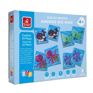 Jogo da Memória Amigos do Mar - Brincadeira de Criança em Oferta na Shopee