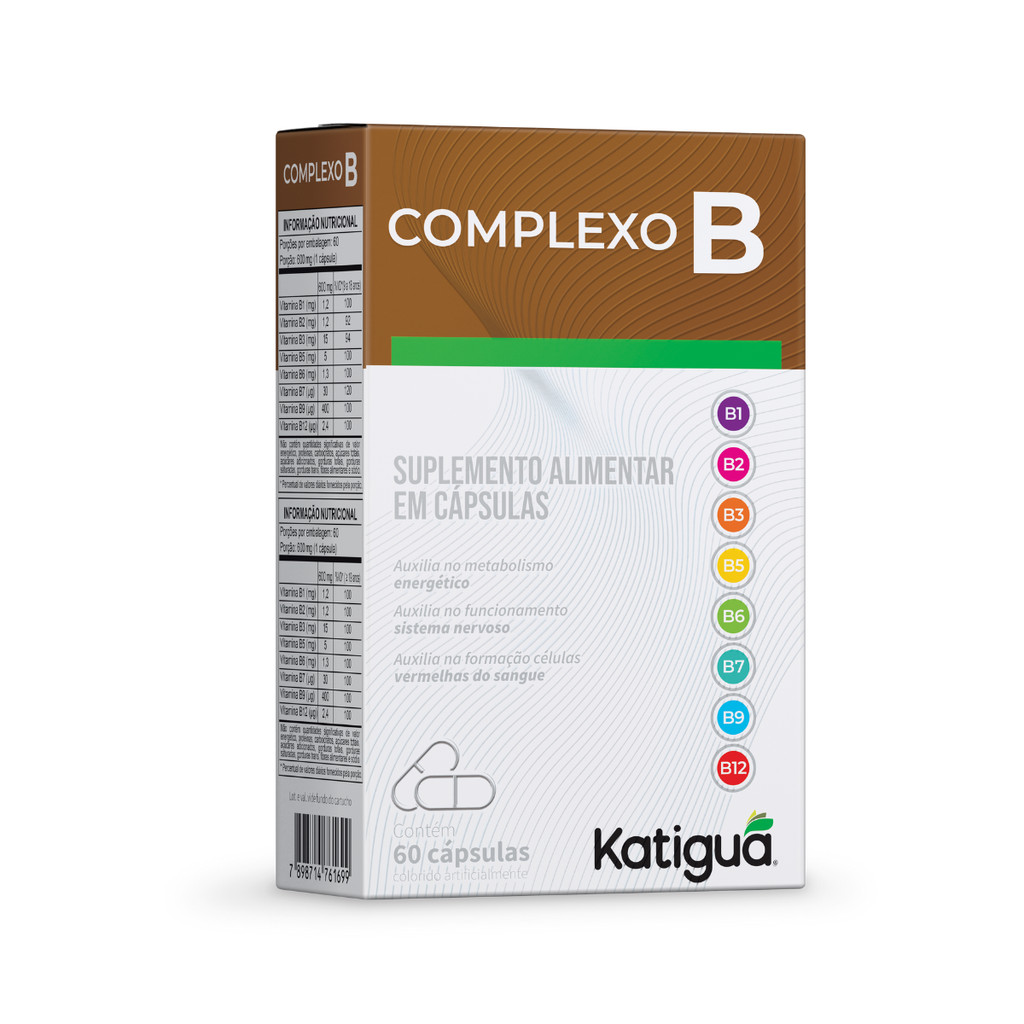 Complexo B Katiguá - Vitaminas do Complexo B para Energia e Cansaço - 60 …